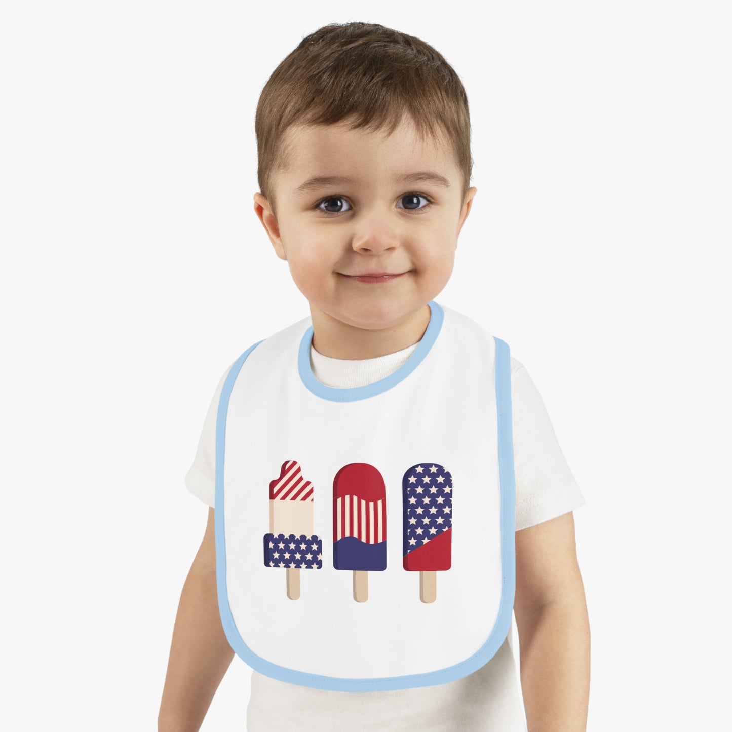 Baby Contrast Trim Jersey Bib