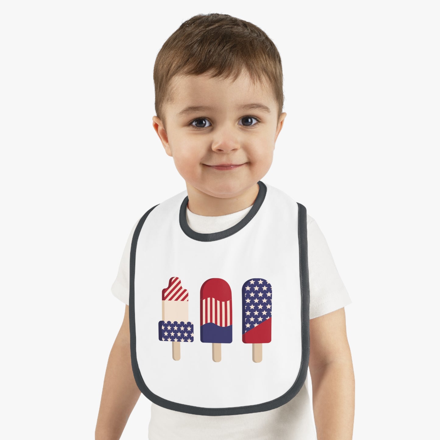 Baby Contrast Trim Jersey Bib