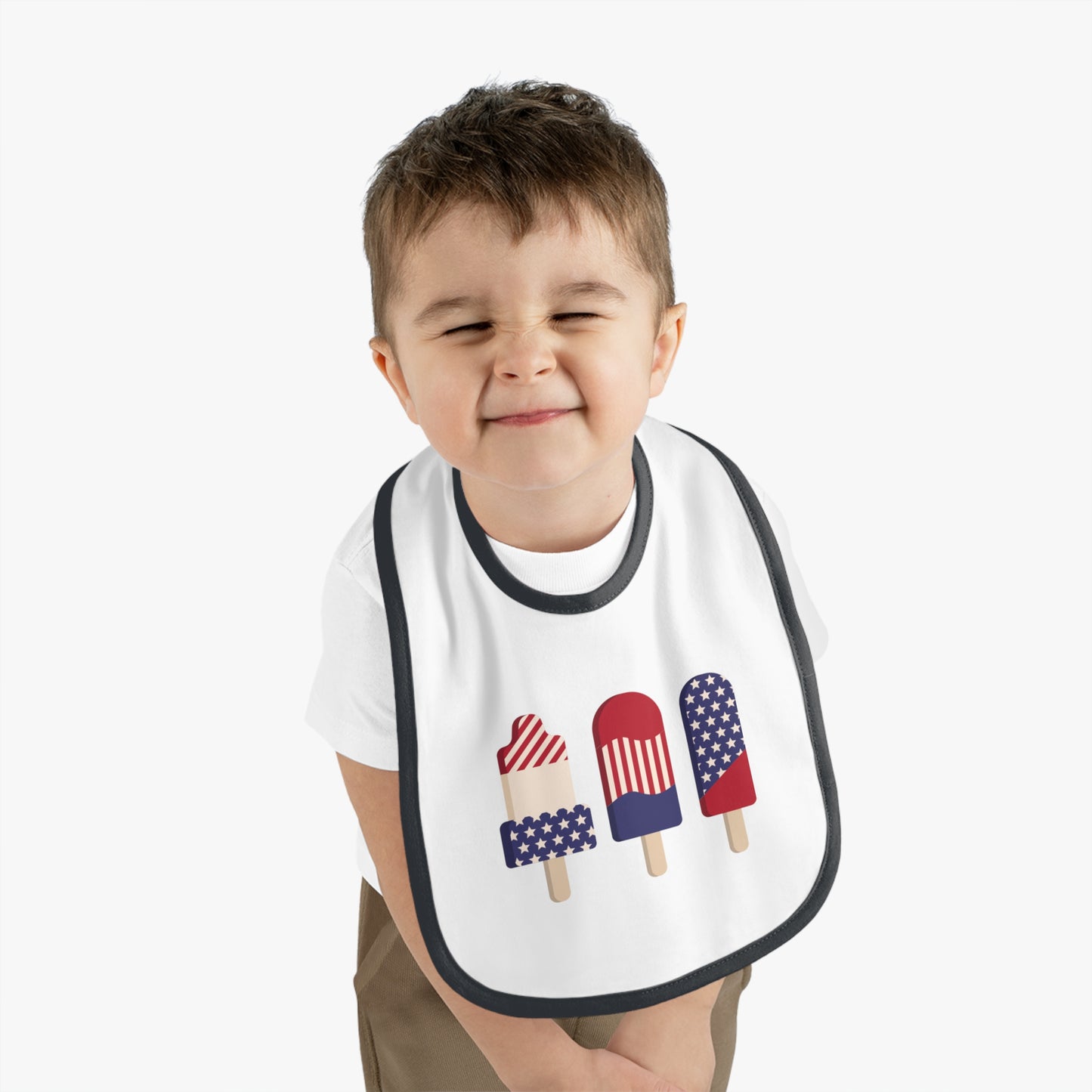 Baby Contrast Trim Jersey Bib