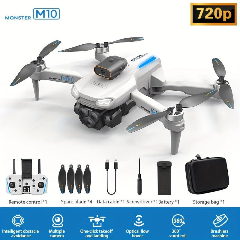 M10 Drone With Screen Control, Brushless Remote Control, Foldable Optical Flow Positioning Toy
