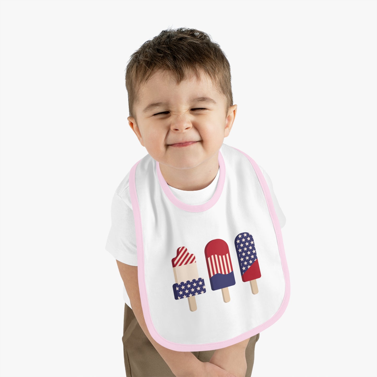 Baby Contrast Trim Jersey Bib