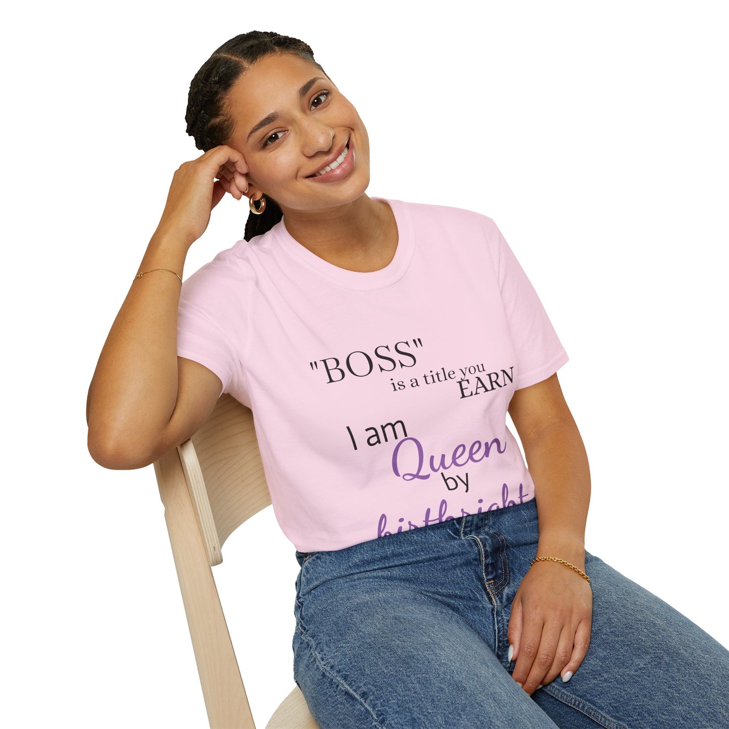 Queen by Birthright Unisex Softstyle T-Shirt - Empowerment & Inspiration