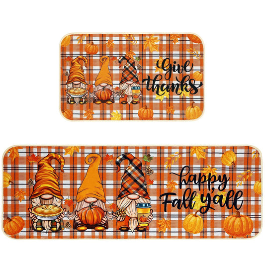 Fall Kitchen Mat Set Of 2, Autumn Kitchen Rugs Maple Leaves Kitchen Mats Decor Thanksgiving Decorative-Ban On Selling On Amazon