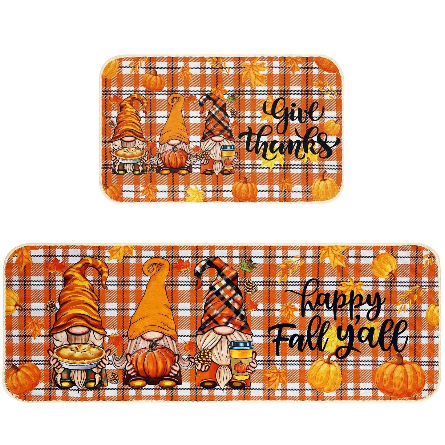 Fall Kitchen Mat Set Of 2, Autumn Kitchen Rugs Maple Leaves Kitchen Mats Decor Thanksgiving Decorative-Ban On Selling On Amazon
