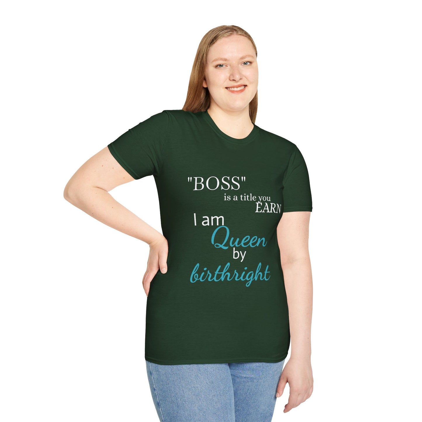 Queen by Birthright Unisex Softstyle T-Shirt - Empowerment & Inspiration