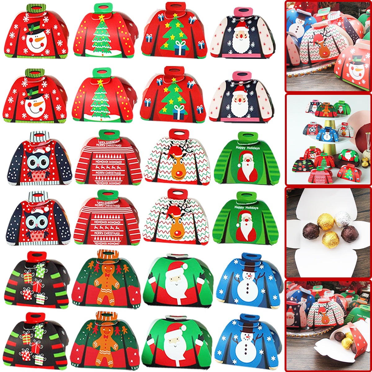 24PCS Christmas 3D Sweater Candy Boxes