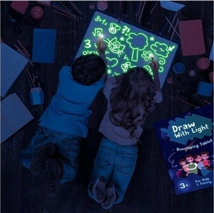 Educational Toy Drawing Pad 3D Magic 8 Light Effects Puzzle Board Sketchpad For 3+