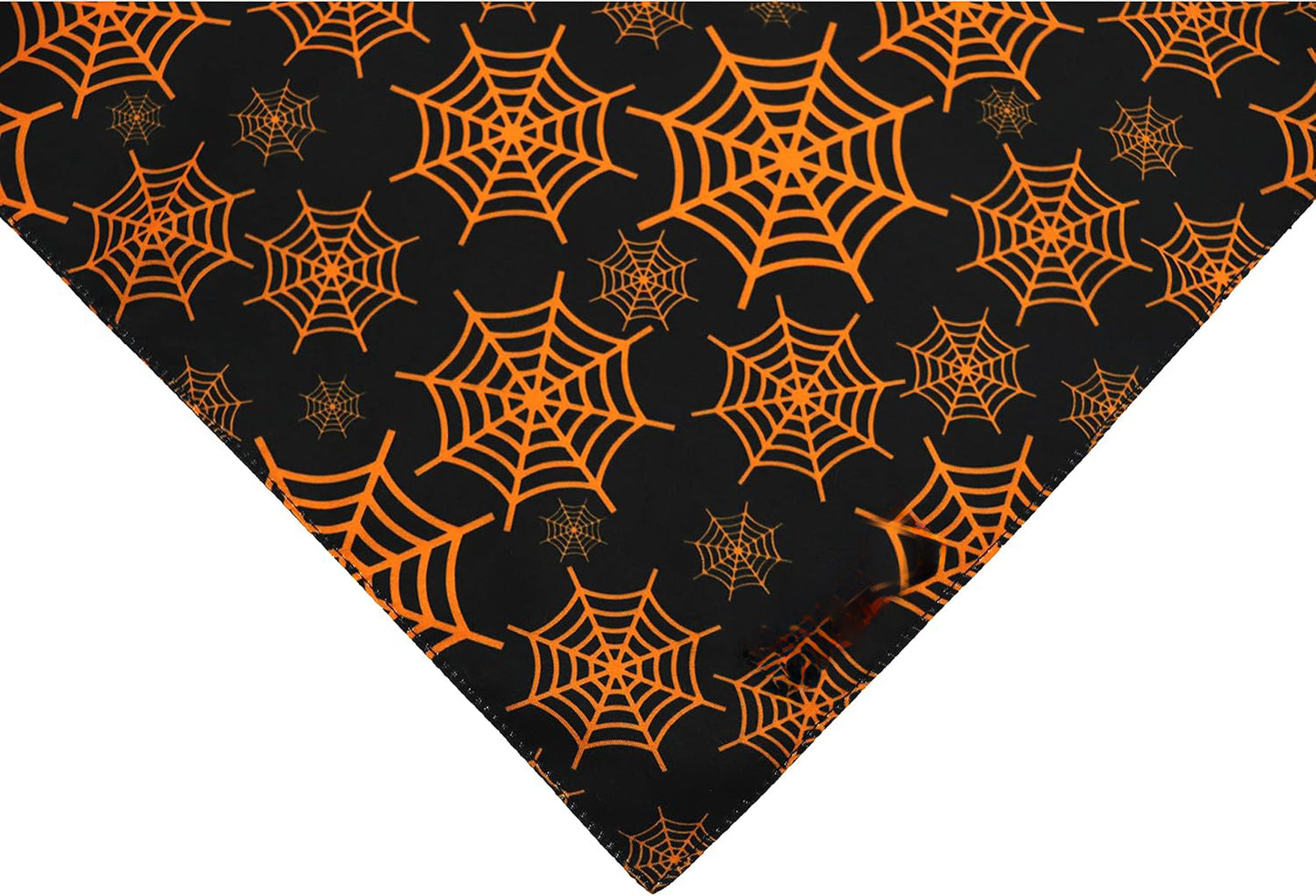 Halloween Dog Bandanas Pumpkin And Spider Web Bibs Triangle Reversible Fall Pet Scarf Premium Durable Fabric Adjustable Fit