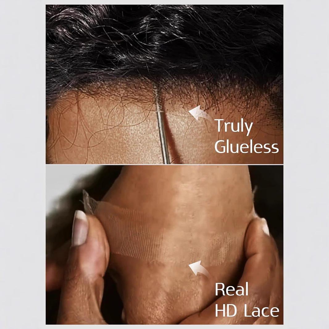 Wig Fashionable Synthetic Cap Brown Side-Parted Short Curly Hair African Curls