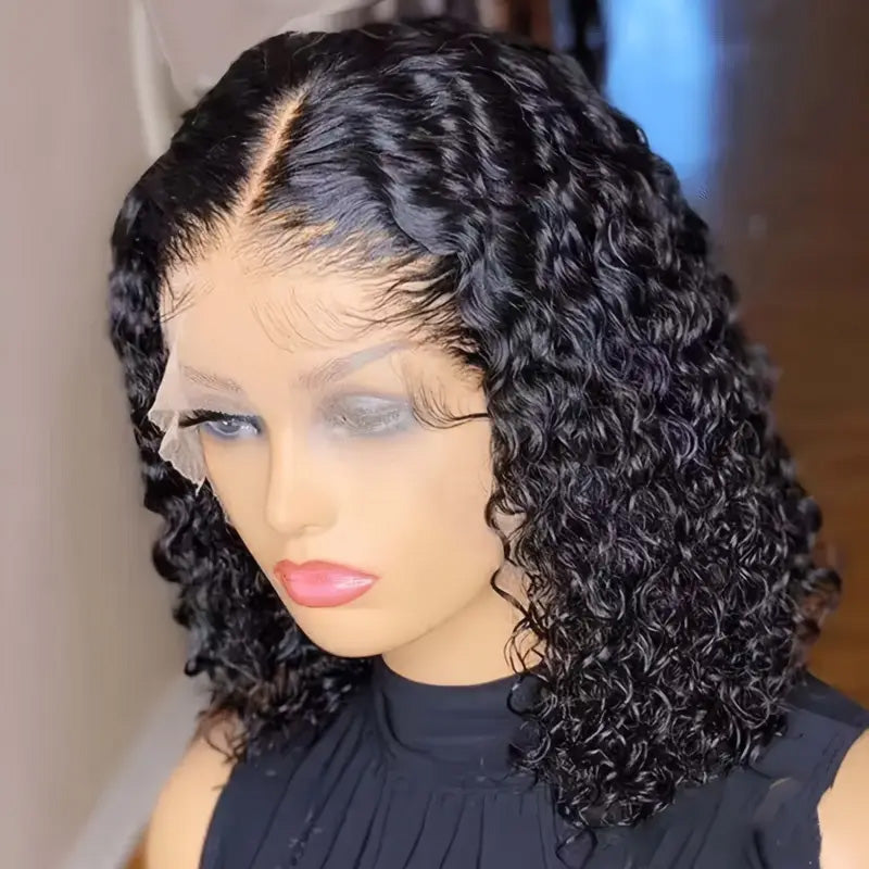 13x4x1 Lace Closed Synthetic Non-toxic Wig Short Bob Jerry Curly Hair Wig 14 Inch Non-adhesive Lace, 14 Inch Suitable For The Whole Scene