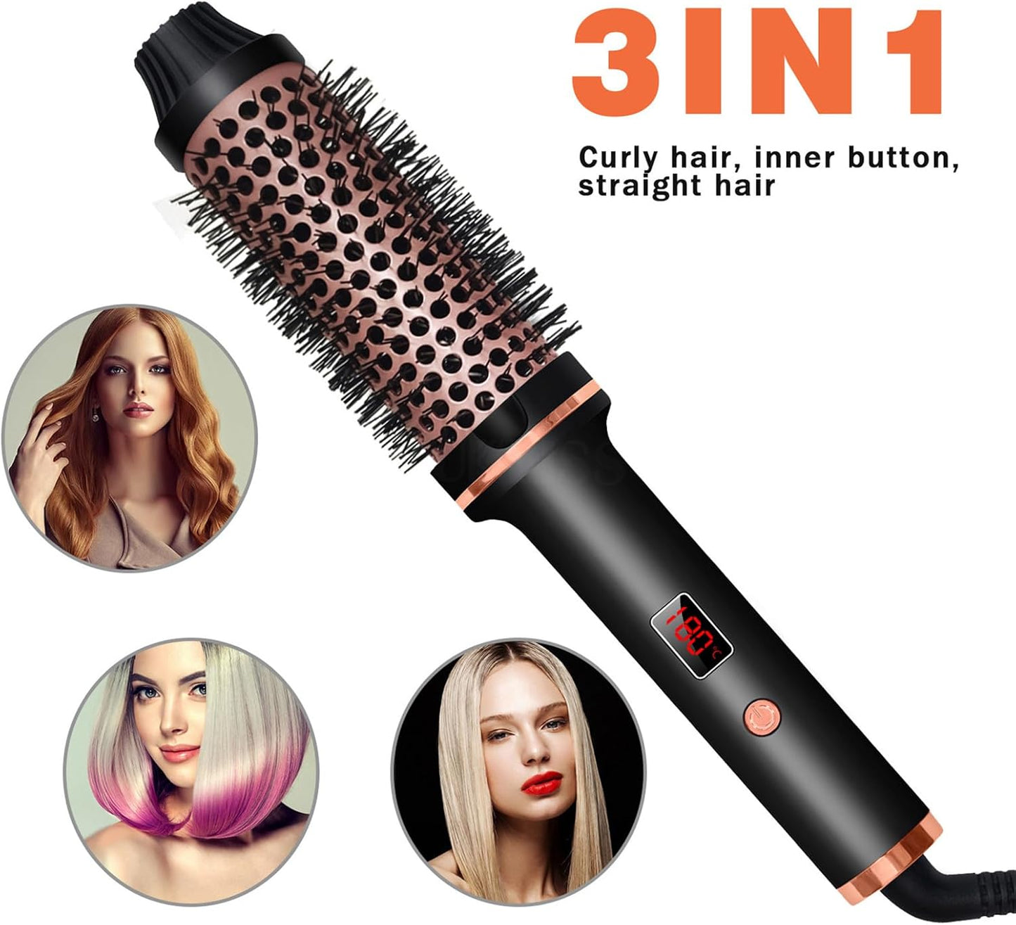 Hot-Air Brushes Thermal Brush 1.5 Inch Curling Iron Volumizing Brush