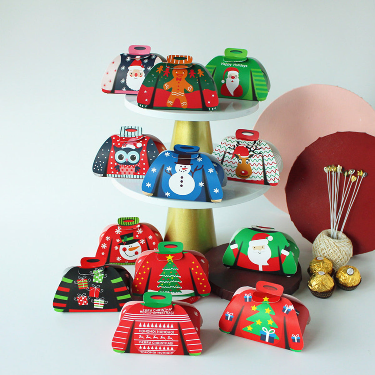 24PCS Christmas 3D Sweater Candy Boxes