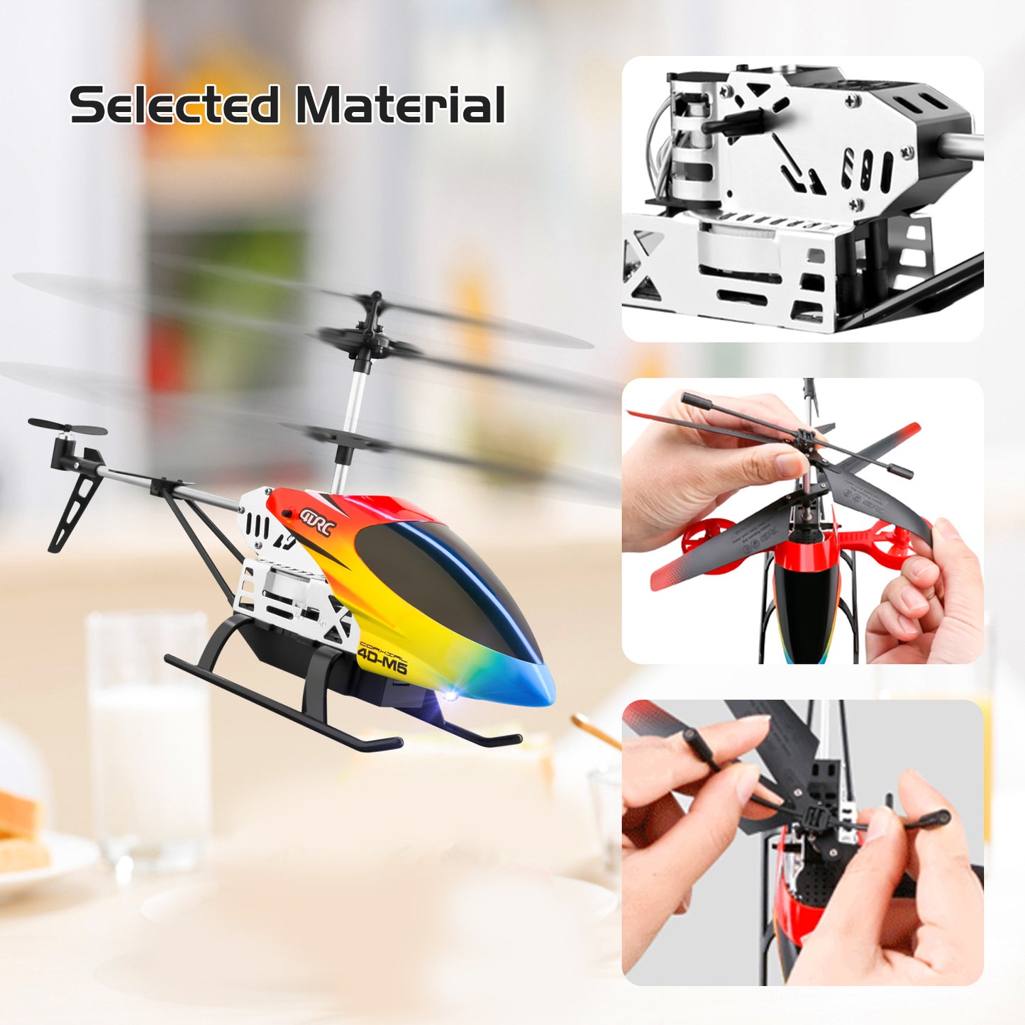 4DRC M5 RC Helicopter For Kids 3-12 And Beginners, Remote Control Helicopter With Altitude Hold, 2 Batteries With 30Mins Flight,Whole Alloy Toy.Logistics Is Randomly Sent By UPS,USPS,UNI.