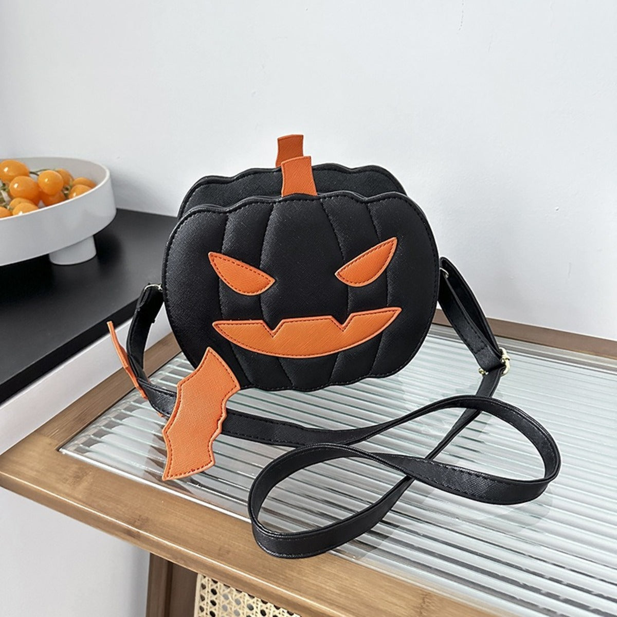 Halloween Pumpkin Crossbody Bag For Women Novelty Pumpkin Purse Halloween Devil Shoulder Bag Funny Crossbody Purse