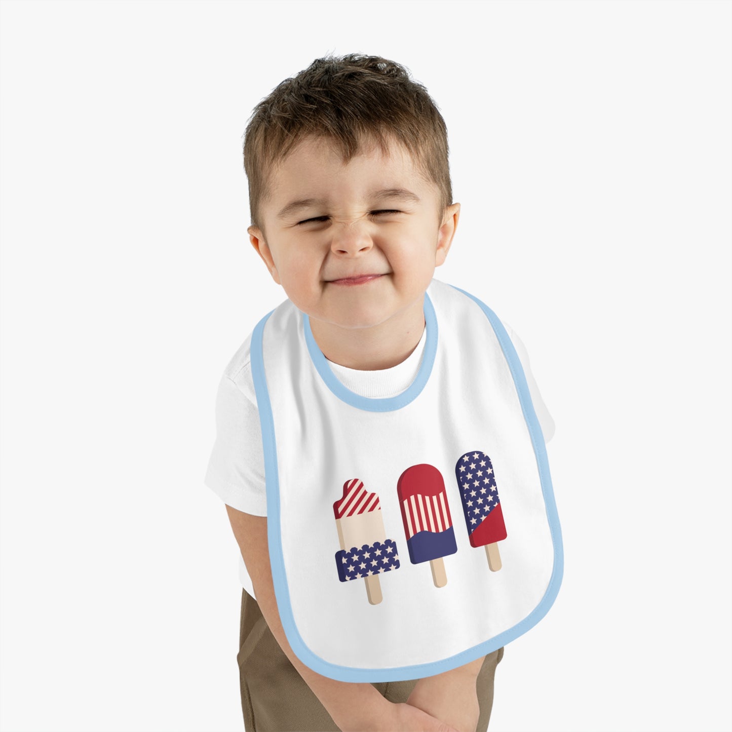 Baby Contrast Trim Jersey Bib