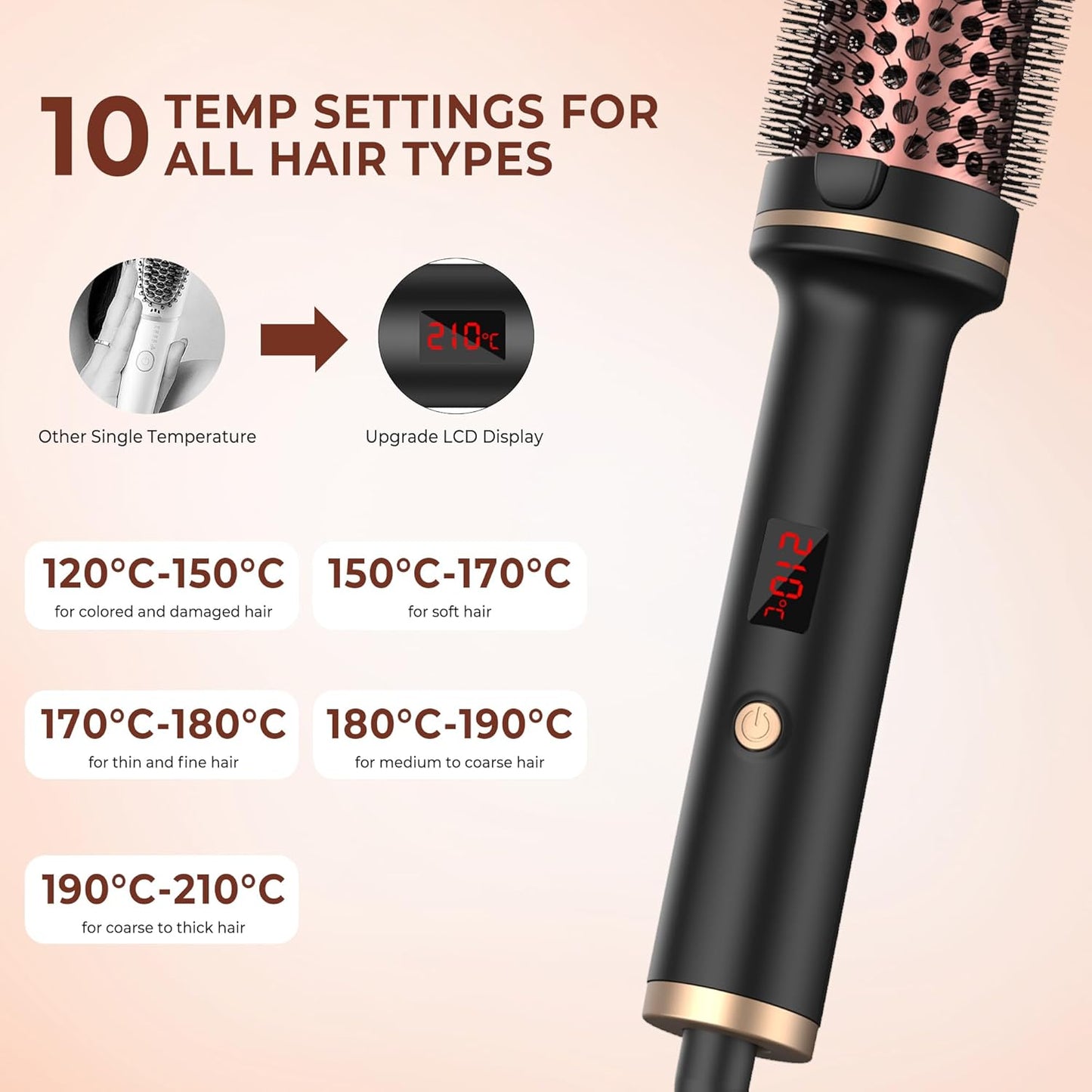 Hot-Air Brushes Thermal Brush 1.5 Inch Curling Iron Volumizing Brush