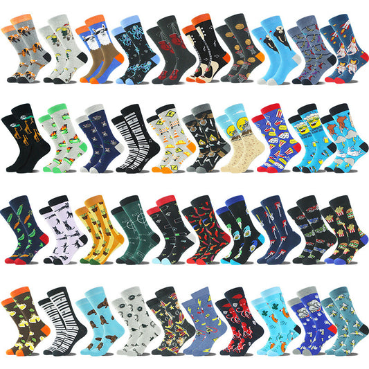 Foreign Trade Cross-border Trendy Socks Popular Middle Tube Cotton Animal Daily Life Series