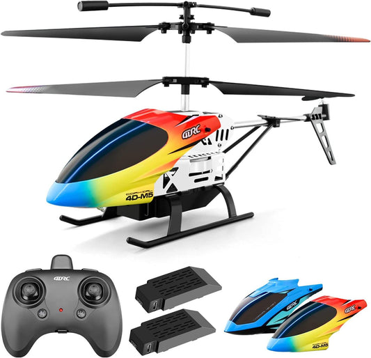 4DRC M5 RC Helicopter For Kids 3-12 And Beginners, Remote Control Helicopter With Altitude Hold, 2 Batteries With 30Mins Flight,Whole Alloy Toy.Logistics Is Randomly Sent By UPS,USPS,UNI.