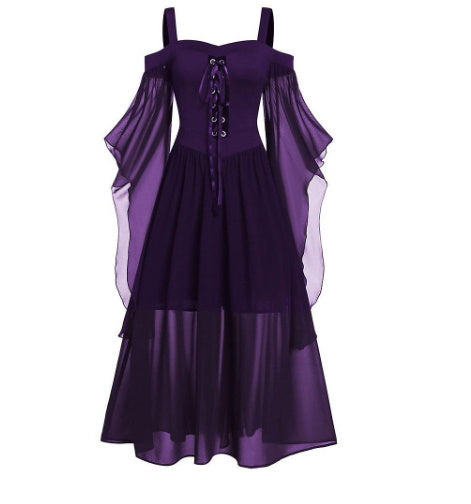 Halloween Witch Sling Strap And Big One Piece Dress