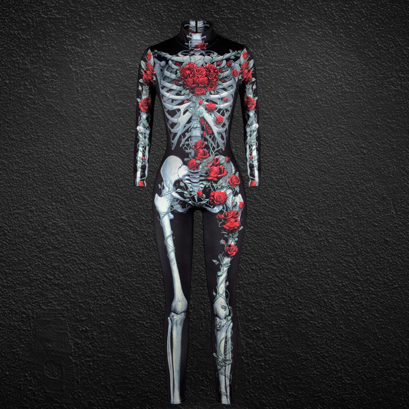 Halloween Women's Human Skeleton Jumpsuit