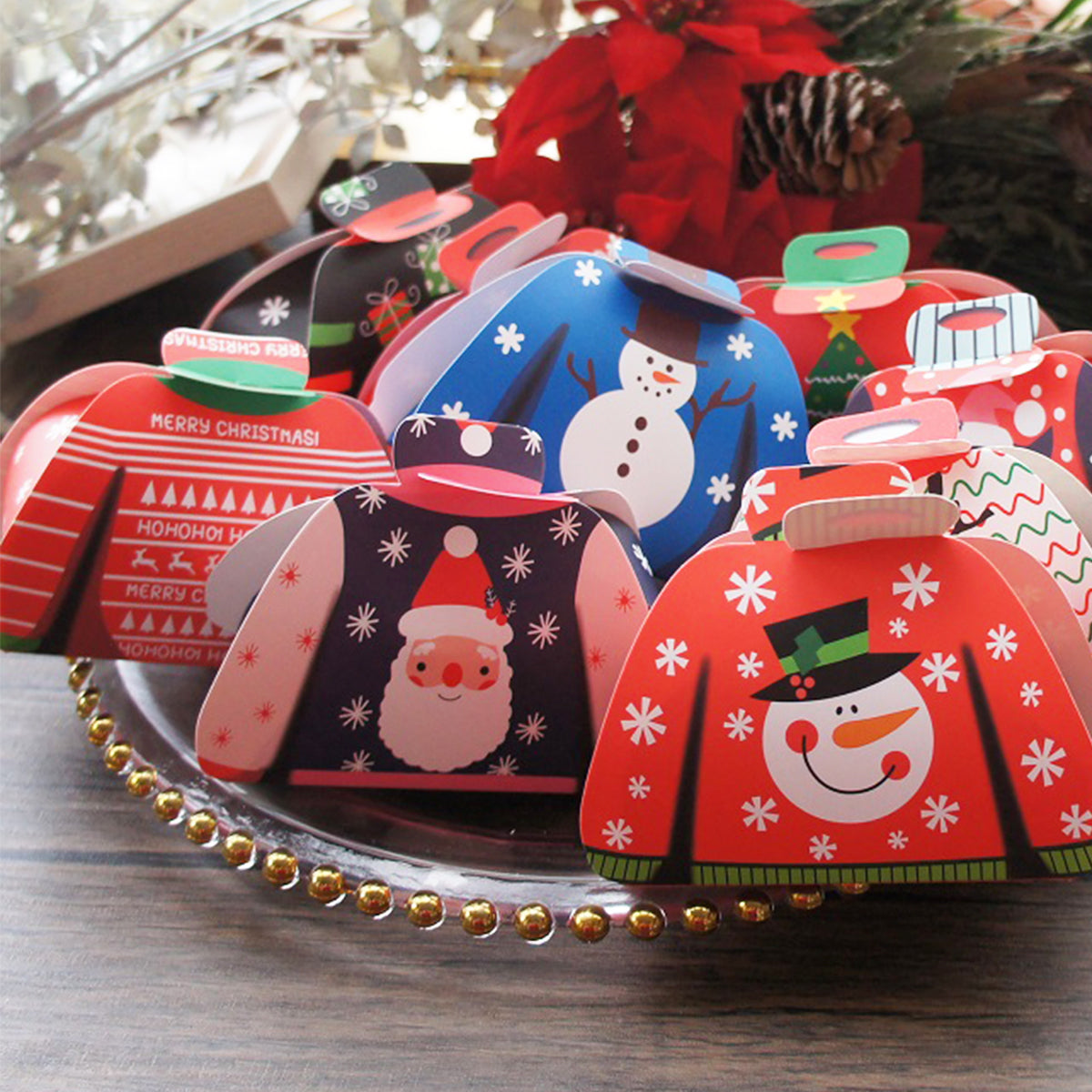 24PCS Christmas 3D Sweater Candy Boxes