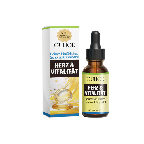 OUHOE Natural Black Seed Oil, Repair And Prevent The Loss Of Solid Hair Dense Hair Skin Itchy Redness Peeling Care Essence