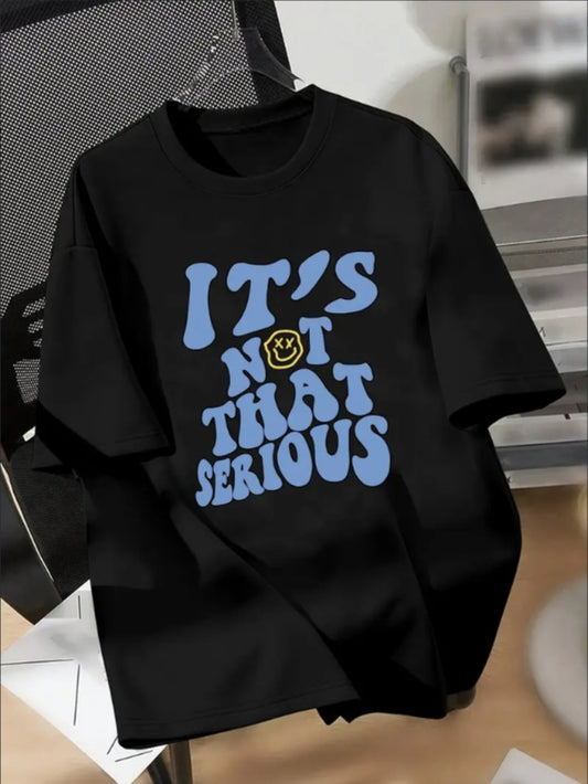 IT'S NOT THAT SERIOUS Print Engaging Visuals, Casual Short Sleeve T-Shirts For Boys - Cool, Lightweight And Comfy Summer Clothes