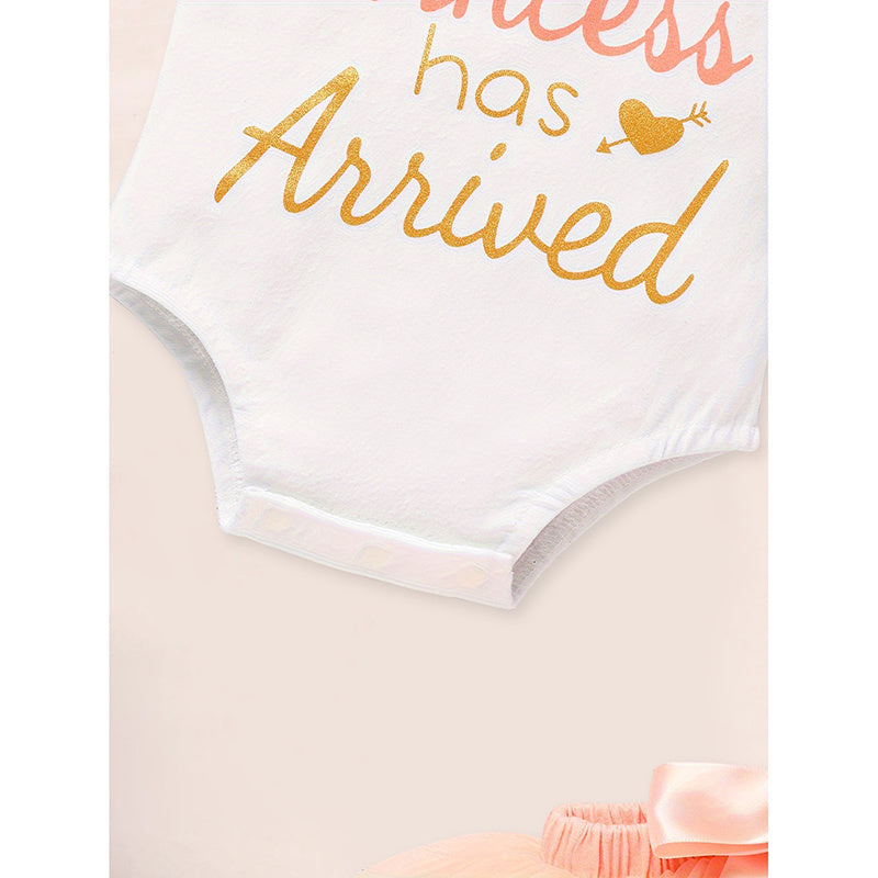 3PCS Newborn Baby Girl Outfits Infant Letter Print Romper & Tutu Skirt & Headband Coming Home Clothes Set